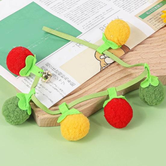 Interactive Hanging Cat Toy for Door & Window, Cat Kicker Toy with Natural Catnip and Bell, Tomato Shape Cat Ball Toy with self-Adhesive Hook,
