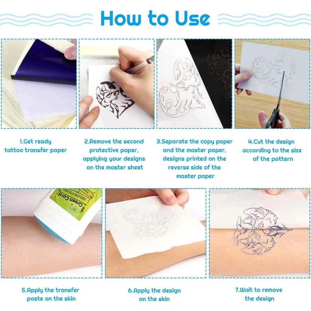 Tattoo Transfer Pape A4 Size Tattoo Stencil Paper Copy Paper Thermal Paper for Tattoo Transfer Machine Accessorie