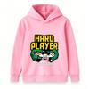 Kids Boys Girls Hard Player Born To Game Print Hoodie Casual Long Sleeve Pullover Sweatshirt For Gaming Lovers