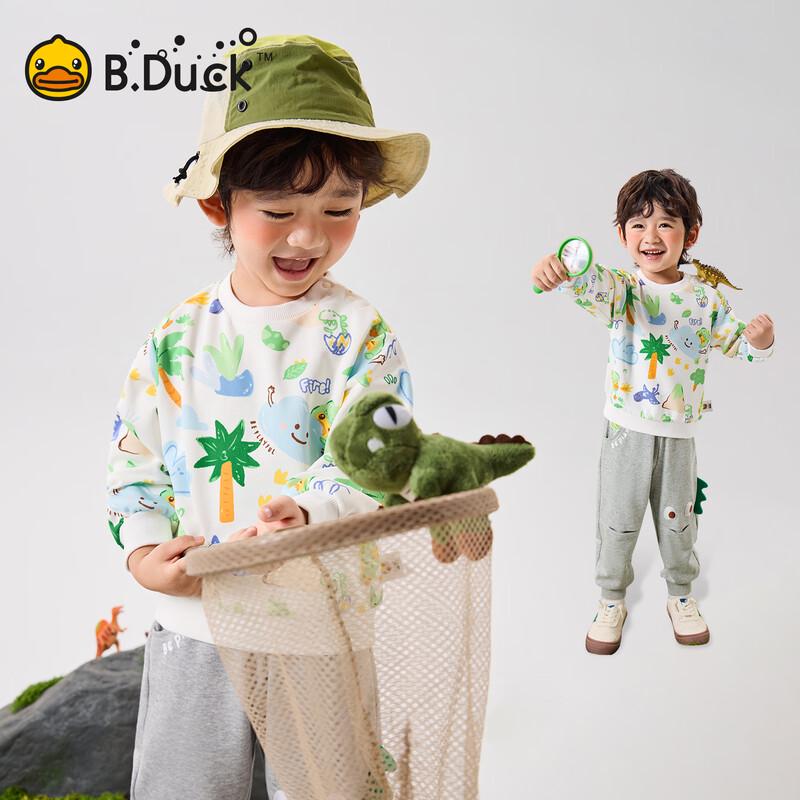 B.Duck Boys  Dinosaur Pullover Sweatshirt 120