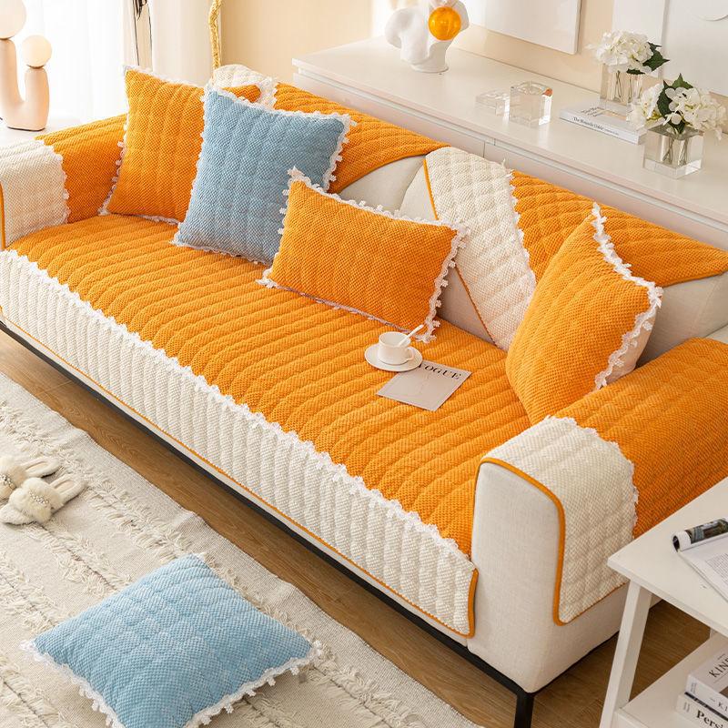 Winter Cushion Universal Sofa Cushion Non-Slip Fabric Modern Minimalist Nordic Plush All-Inclusive Sofa Cover Cover