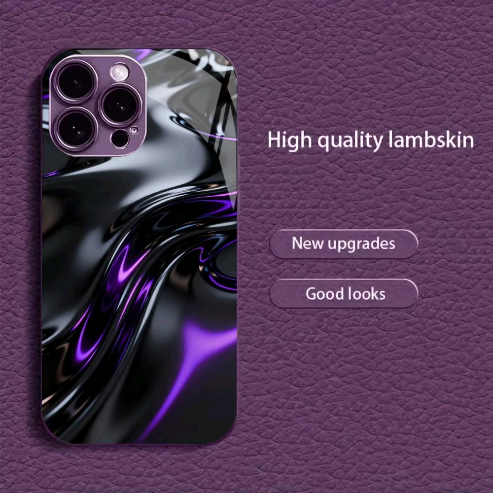 

Черно-фиолетовый жидкий вихрь для чехла iphone Модный для coque iphone Чехол fundas Стекло для iPhone 17 16 15 14 13 12 pm Pro Plus iPhone 17