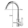 Kitchen Sink Faucet Cold Hot Mixer Tap Deck Mounted Swivel Tap Polished Chrome Plated Sprayer Single Handle Bathroom Faucet