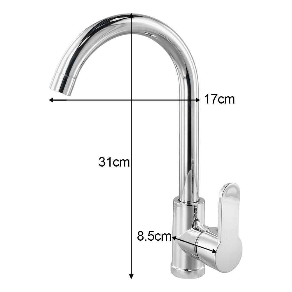 Kitchen Sink Faucet Cold Hot Mixer Tap Deck Mounted Swivel Tap Polished Chrome Plated Sprayer Single Handle Bathroom Faucet