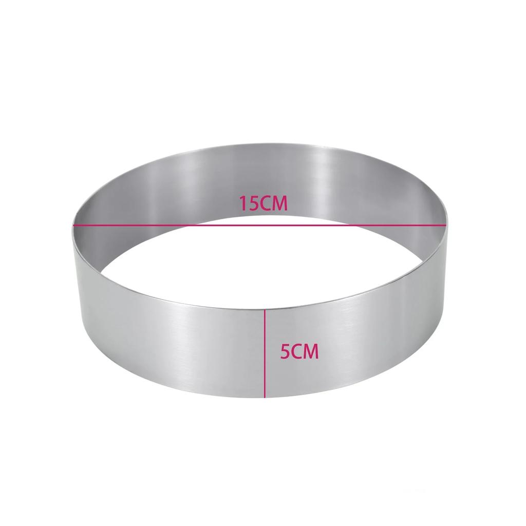 4/6/8 Inch Round Stainless Steel Cake Ring Baking Mold Biscuit Cutter English Muffin Ring DIY Tart Making Kitchen Basic Bakeware