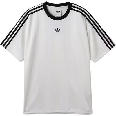 adidas Originalūs Adicolor Džakardiniai Laisvi Dryžuoti Megztiniai T-marškiniai Unisex Viršutiniai Drabužiai Balti Juodi JW5877
