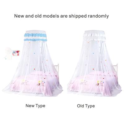 Round Canopy Lace Princess Mosquito Net Bed Curtain for Children Bed (White)