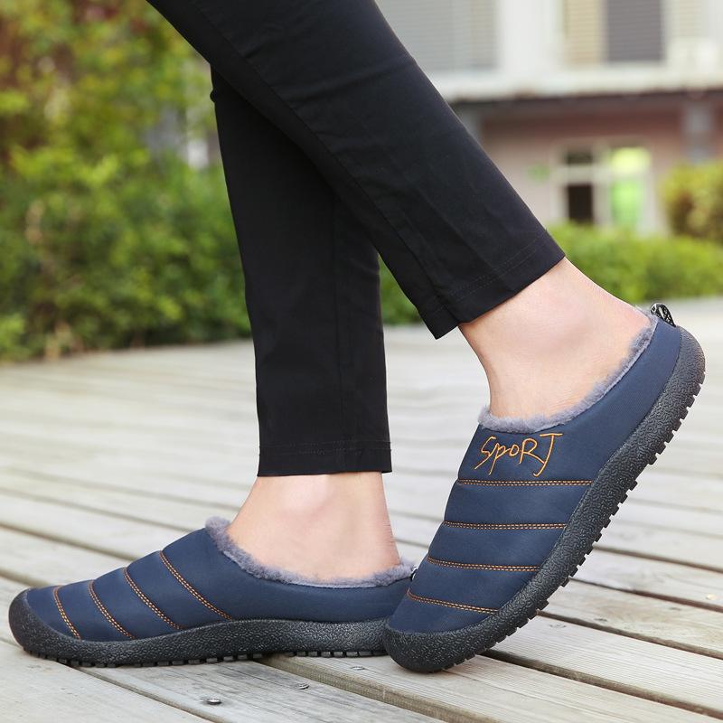 Men's and Women's Velvet Warm Cotton Shoes Indoor Casual Cotton Mop Hot Winter Wear-resistant Women's Lightweight Cotton Shoes