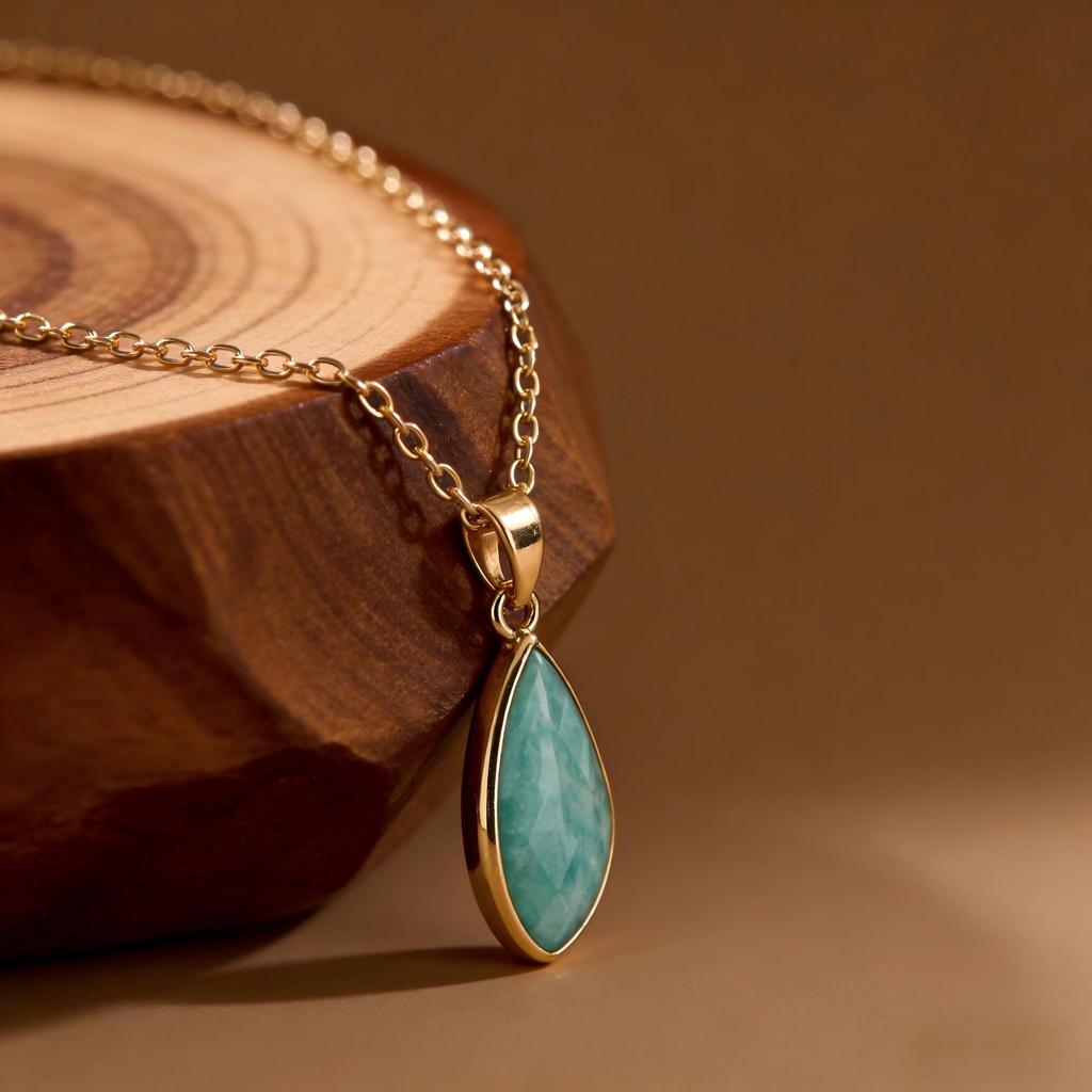 Irregular Waterdrop Necklace Pendant for Women, Aesthetic Crystal Healing CZ Stone Spiritual Jewelry