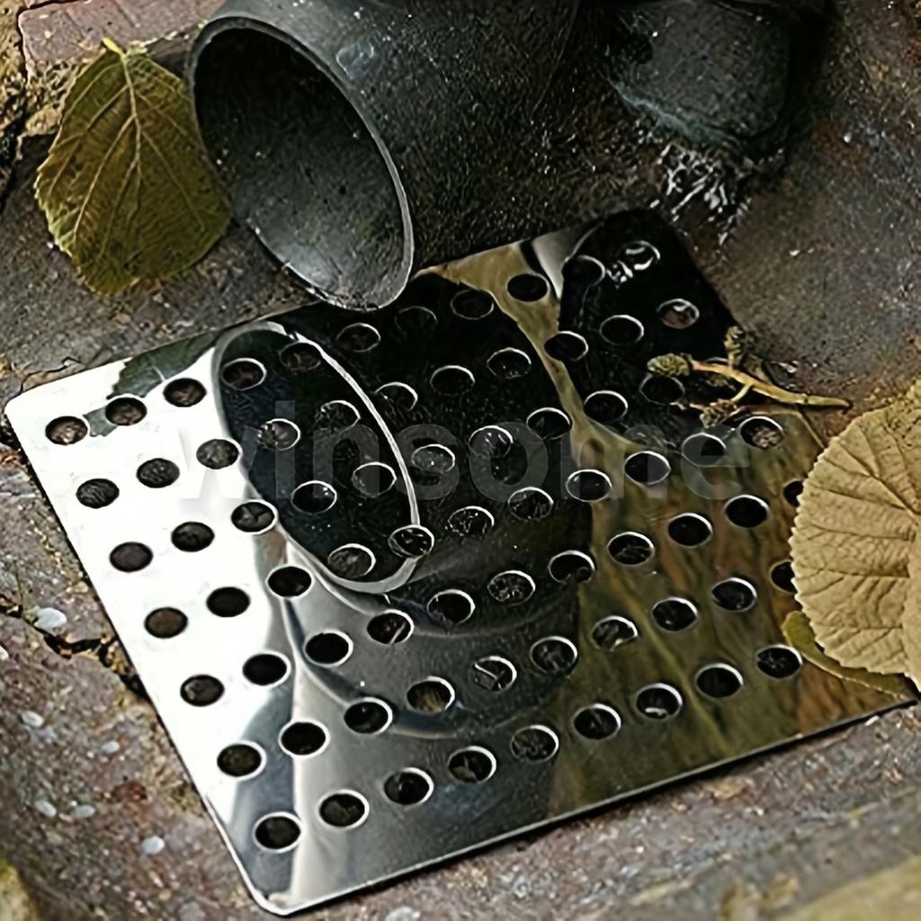 Stainless Square Floor Cover - Bathroom Hair Catcher, Filter Screen, -Clog Cover