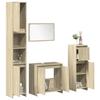 VidaXL Ensemble De Meubles De Salle De Bain 4 Pcs Chêne Sonoma, Armoire De Salle De Bain, Armoire De Rangement De Toilette, 3324969
