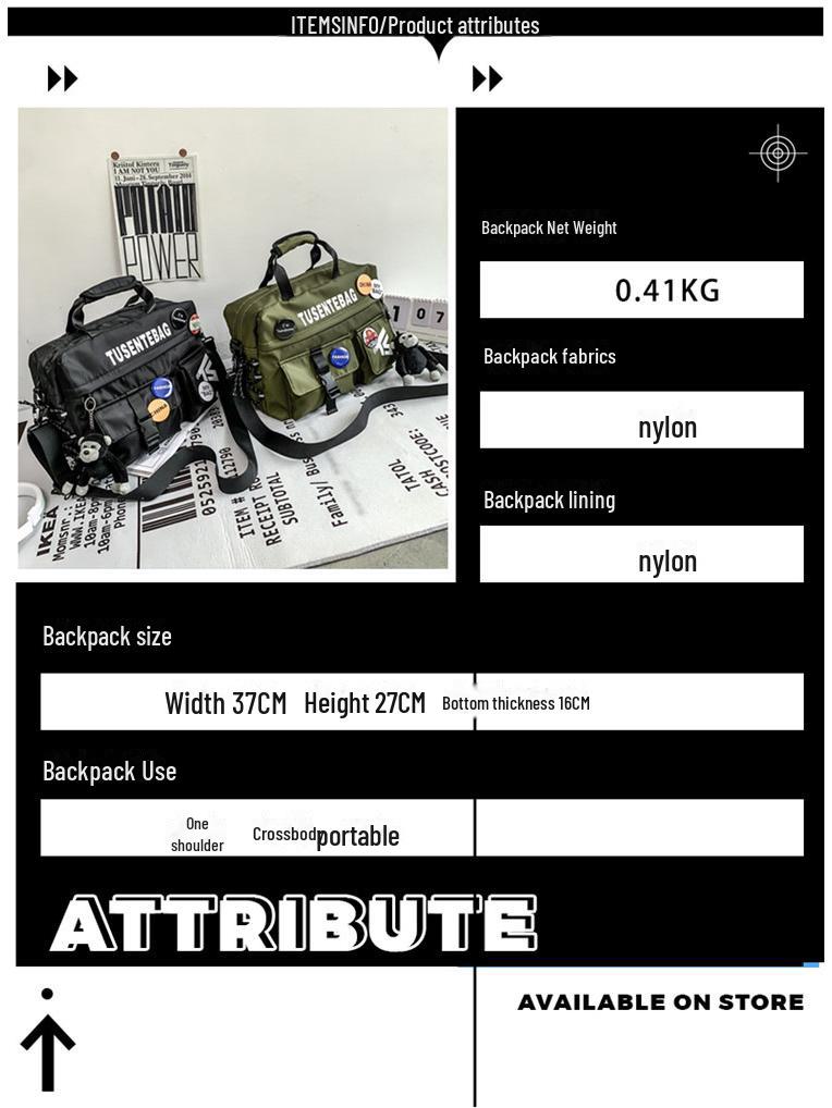 Herren Messenger Bag im japanischen Stil: Sportliche Umhängetasche mit großer Kapazität für Studenten