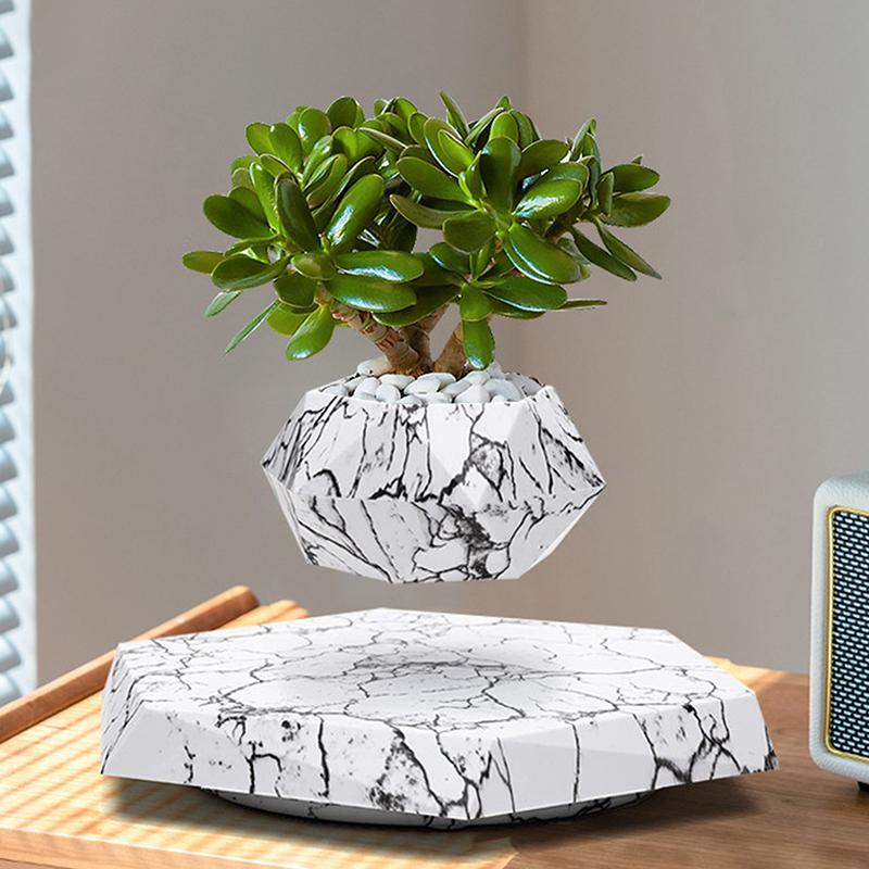 Levitating Air Bonsai Pot Rotation Flower Pot Planters Magnetic Suspension Floating Pot Potted Plant Home Without Plants