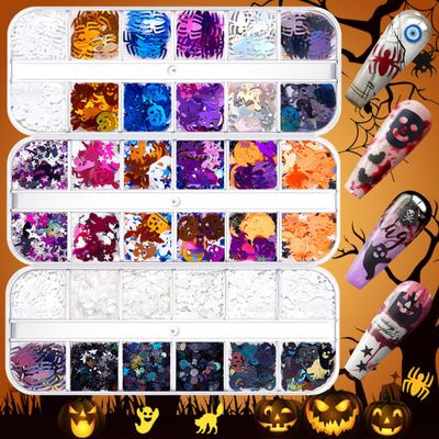 1 krabička manikúrní dekorace ultratenká ohromující vizuální efekt živá barva snadná aplikace DIY manikúra flitry Halloween třpytivé vločky potřeby pro nehty