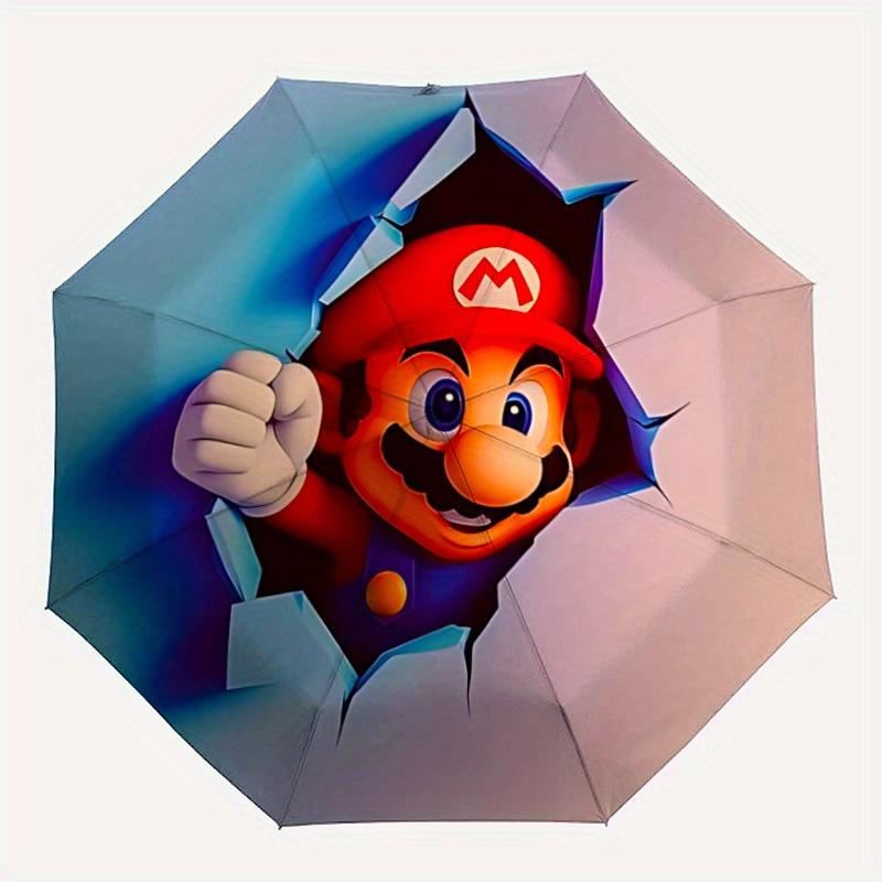

1pc Mario Breakthrough Automatic Open/Close Umbrella Sturdy Iron Frame, Compact Travel Umbrella - Perfect Gift for Women, Men a0829112