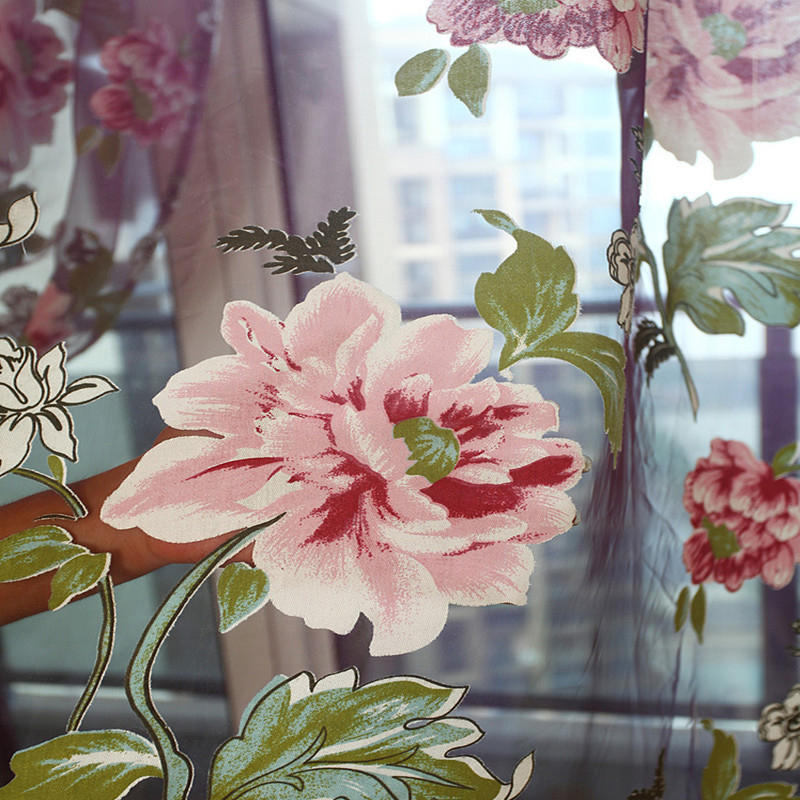 100*200Cm Peony Flowers Curtain Door Curtain Window Room Divider Valance