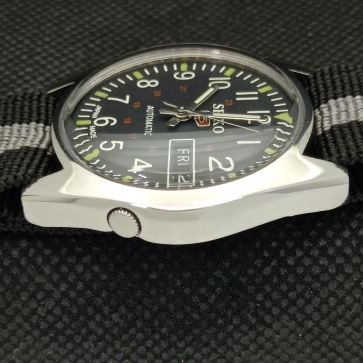 POUŽITÉ VINTAGE HODINKY SEIKO 5 AUTOMATIC 7S36A JAPONSKÉ PÁNSKÉ ČERNÉ D/D 621b-a413515-2 SKU621b-a413515