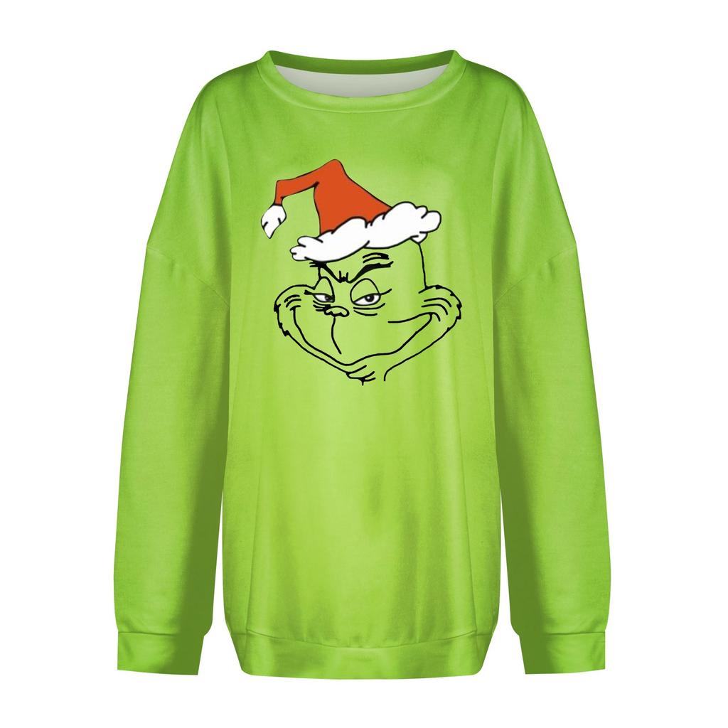Women's CasualNeck  Christmas Print Long Sleeve Top