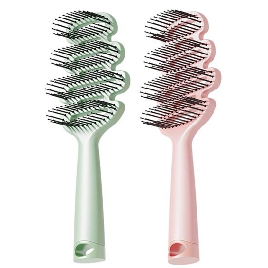 Kids Vented Hair Brush with Ergonomic Handle, Blow Fast Drying Scalp Massage Brush, Detangling Brush for Long Thick Curly Wet Hair