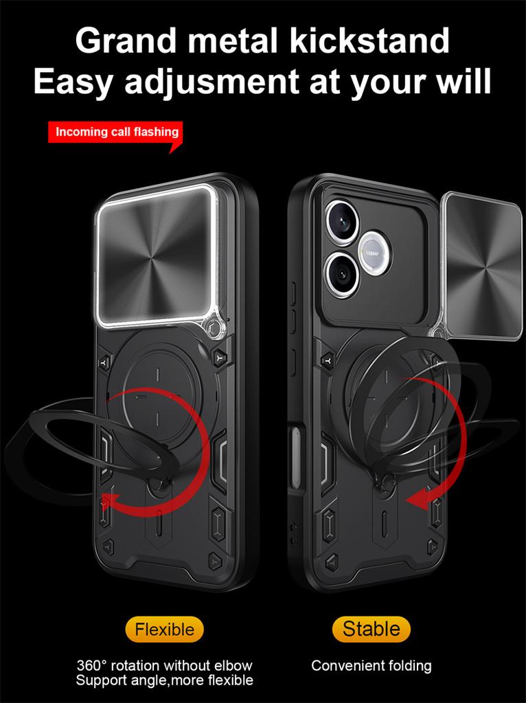 For Honor 600 400 Pro Case Shockproof Armor Car Holder Magnetic Ring Phone Cover For Honor 400 600 Lite Coque Slide Lens Fundas