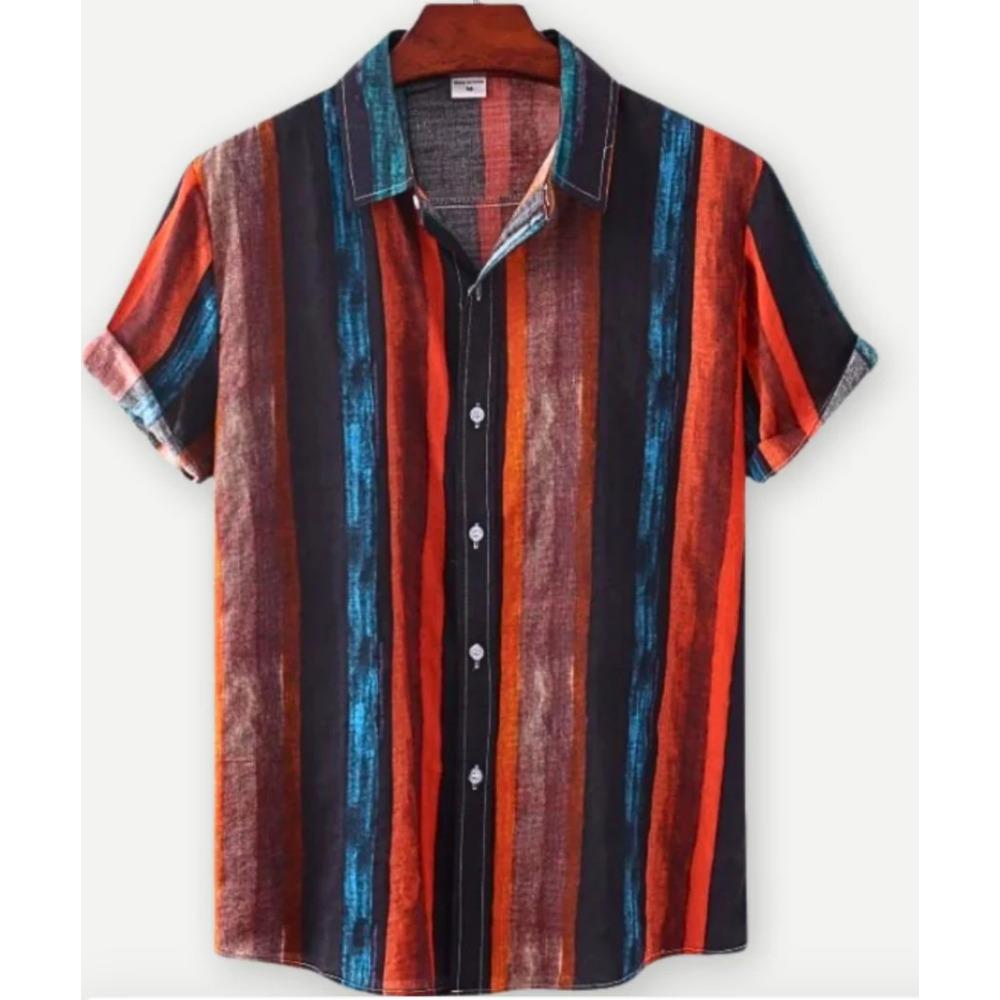 Fashion Short Sleeve Men's Shirts Summer Casual Tops Beach Party Vacation Shirts Outdoor Men's and Women's Shirt