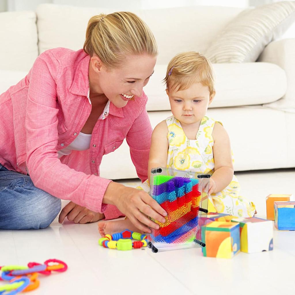 Hsxfl Classic 3D Pin Art Board Toy Sculpture - 8in X 6in Large Size 3D Pin Art Toys for Kids Boys Girls, Sensory Toys Birthday Gifts Fidget Toy