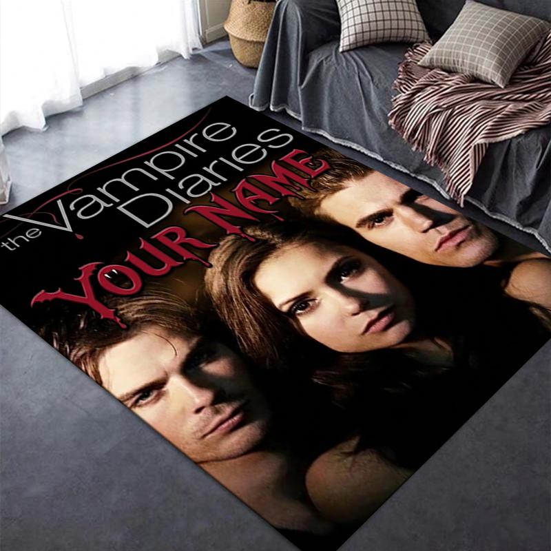Custom Name Vampire Diaries Carpet Rug for Living Room Bedroom Home Sofa Decoration,Kids play Non-slip Floor Mat