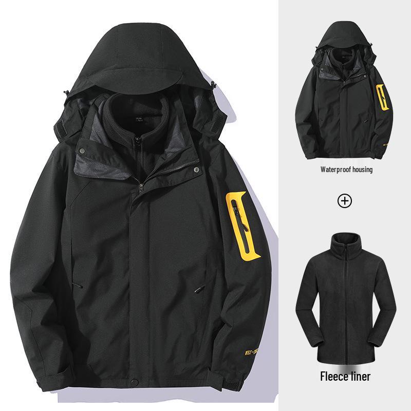 Unisex Three-in-One Detachable Ski  Mountaineering Jacket: Waterproof, Windproof, for Autumn  Winter. 3XL