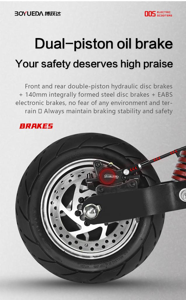 BOYUEDA Q7Pro Escooter 3200W Doppelmotor 52V19AH Batterie Doppelantrieb 10 Zoll E-Scooter für Erwachsene Leiser Reifen Faltbarer Elektroroller