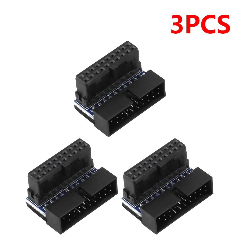 1/2/3Pc For Motherboard USB3.0 20 Pin Male To Female Extension Adapter 90 Degree Angled Converter Type C Power Adapter Connector