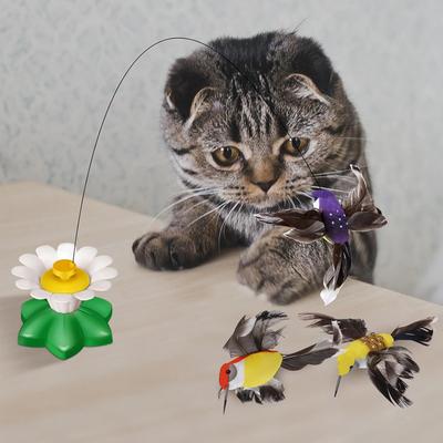 Rotating Electric Funny Cat Stick Cat Toy Simulation Butterfly Bird Interactive Funny Cat Toys Intelligence Training Pet Toys