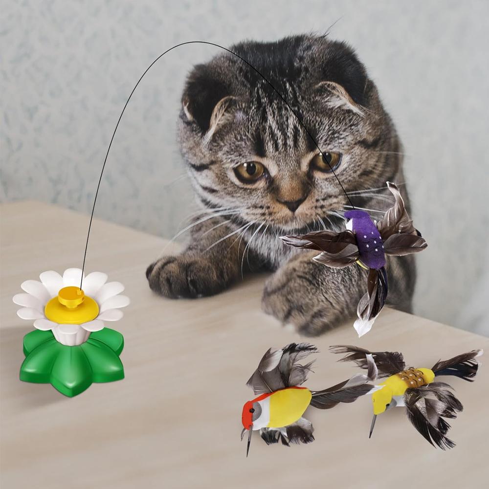 Drehender Elektrischer Lustiger Katzenstab Katzenspielzeug Simulation Schmetterling Vogel Interaktives Lustiges Katzenspielzeug Intelligenztraining Haustierspielzeug