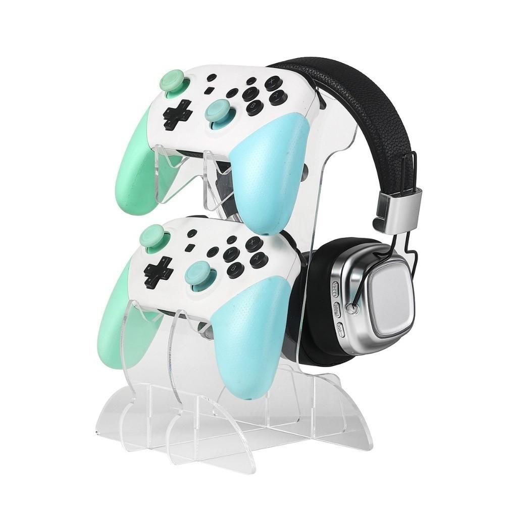 Acrylic Gaming Controller Stand Double-layer Desktop Organizer for PS5/PS4/Xbox/Switch