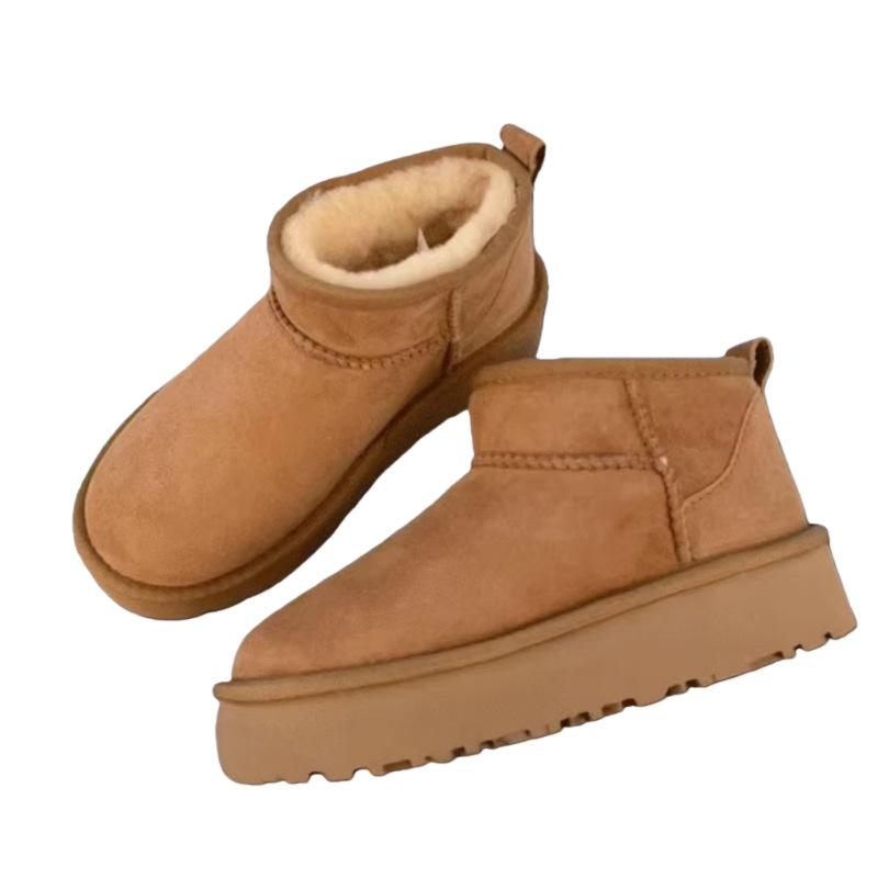 Fur integrated Sangpo snow boots platform cotton shoes fluffy shoes women's winter 2025 new piled thickened cotton short boots