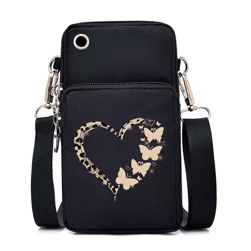 Dog Cat Paw Graphic Women's Mobile Phone Bag Harajuku Cartoon Female Handbag Animal Paw Lovers Small Crossbody Bags Mini Purse