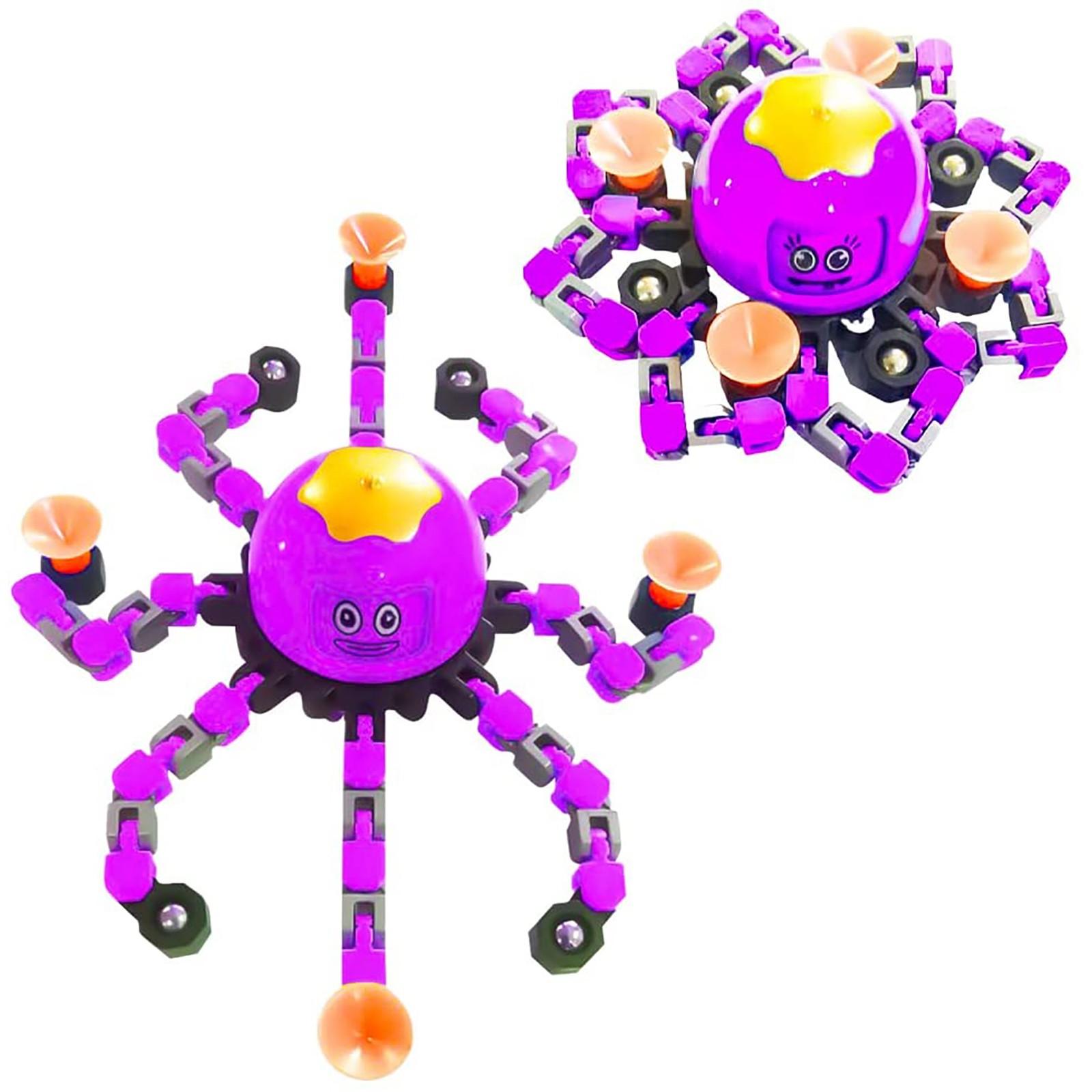 

Трансформируемые спиннеры, спиннеры на кончиках пальцев, регулируемая на 360° цепная игрушка-робот, деформированный механический спиральный твистер, декомпрессионная игрушка на кончиках пальцев One Size фиолетовый