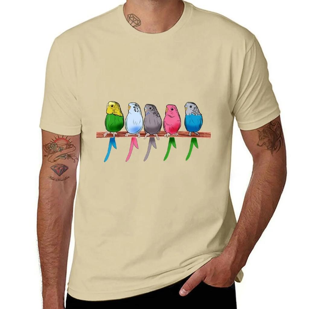 Funny Budgie Pet Bird Parakeet Graphic Budgerigar Gift TShirt Aesthetic Clothes Cute Tops Men T Shirts 2025 New Model