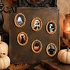 Kitchen Refrigerator Magnet 1/6Pcs Halloween Retro Frame Magnet, Wooden Fridge Seasonal Magnets Decor Decoration, Memo Note Holder for Holiday