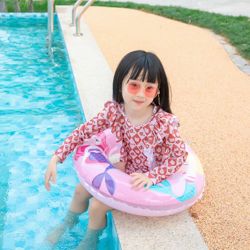 And Adult Childrens Cartoon Mermaid Dinosaur Thickened Inflatable Swimming Ring