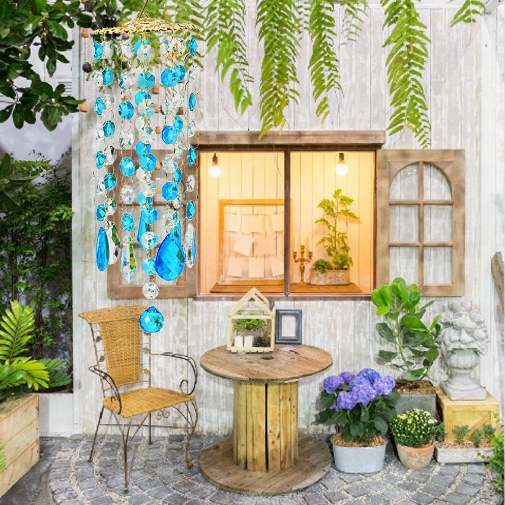 Chandelier Wind Chimes Coating Crystal Prisms Hanging Suncatcher Rainbow Chaser Window Curtains Pendant Home Garden Decor Gifts