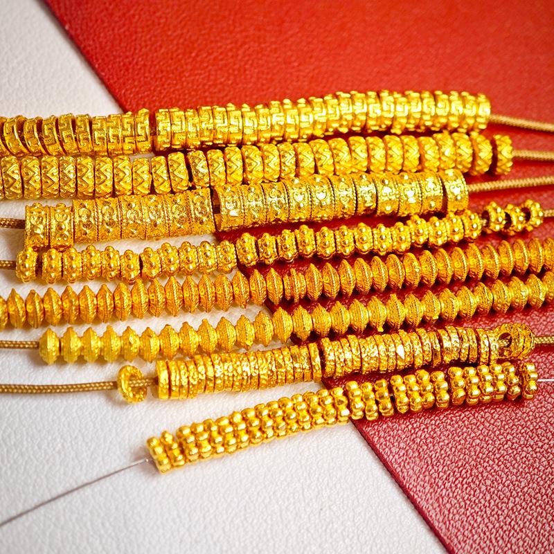 Color-preserving 24k Gold Copper Meander Spacer Bead for Handmade Necklaces