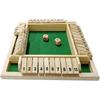 Shut The Box Würfelspiel Klassisches 4-seitiges Holzbrettspiel Umklappen von 10 Zahlen Klassische Tischplatten-Partyunterhaltungsspiele