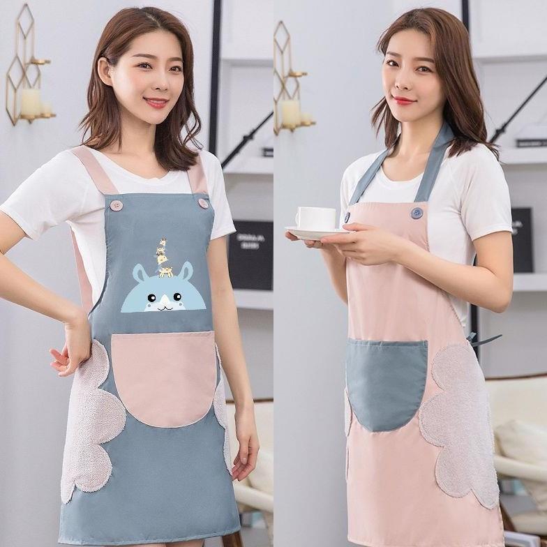 Apron Oil Waterproof Proof Polyester Hand Wipe Function Cookings Sleeveless