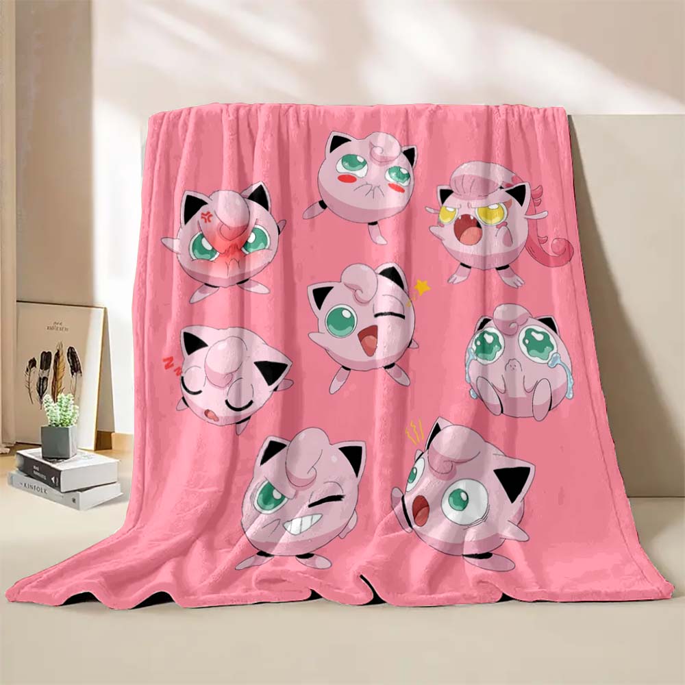 

Cute Pokémon Jigglypuff Print Blankets Adult Children Warm Blankets Home Travel Soft and Comfortable Blanket Pink Luxury Gifts 75x90cm