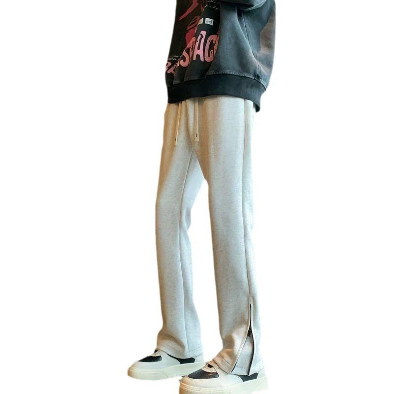 Cleanfit black sweatpants men's autumn and winter American high street pants zipper pants trendy brand slim-fit sports straight-leg pants