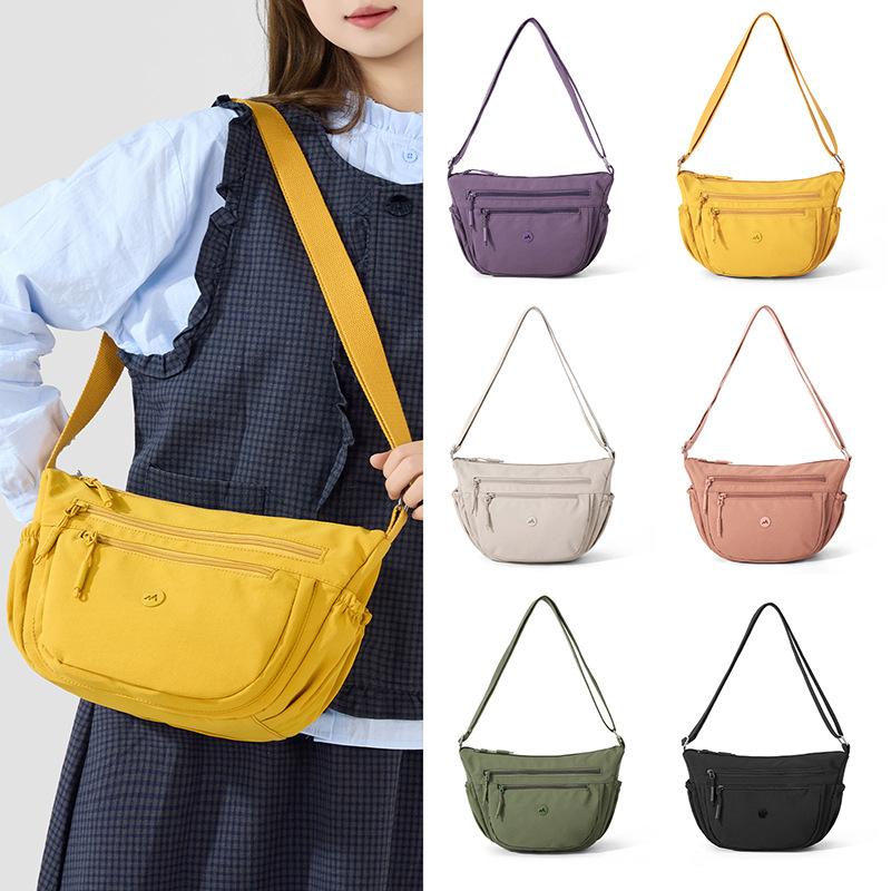Nylon Große Kapazität Leichte Damen Umhängetasche Muttertasche Einfarbige Crossbody Tasche
