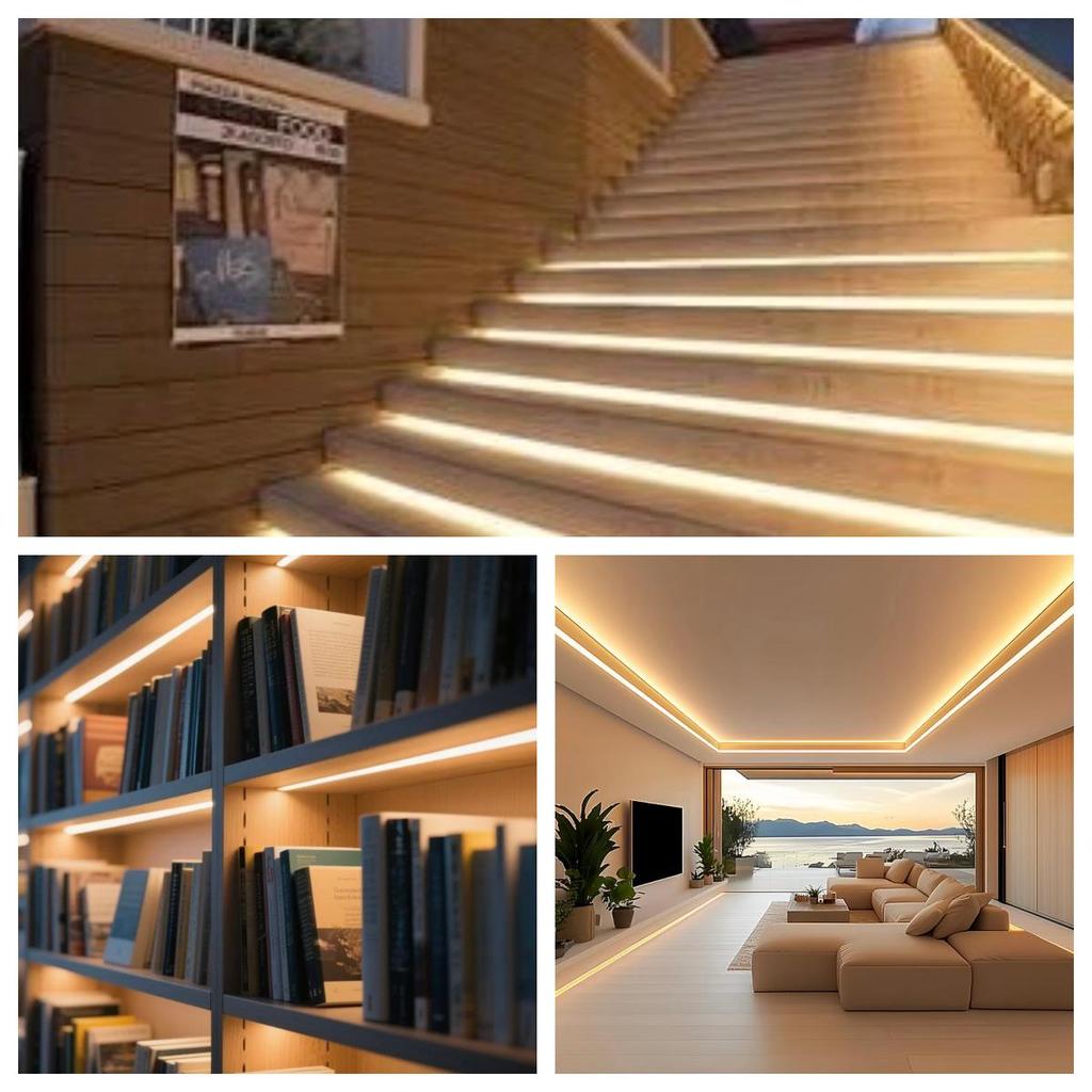 Waterproof Flexible COB LED Light Strip for Indoor/Outdoor Use, 110V/220V, Ideal for Living Room Ceiling and Background Wall.