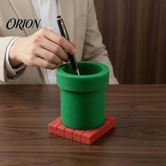 3D Printed Planter Pot Pipe Pen Holder, Desk Pencil Cup Storage Container, Holder Ornament Multifunctional Succulents Pot, Desktop Decoration for Home