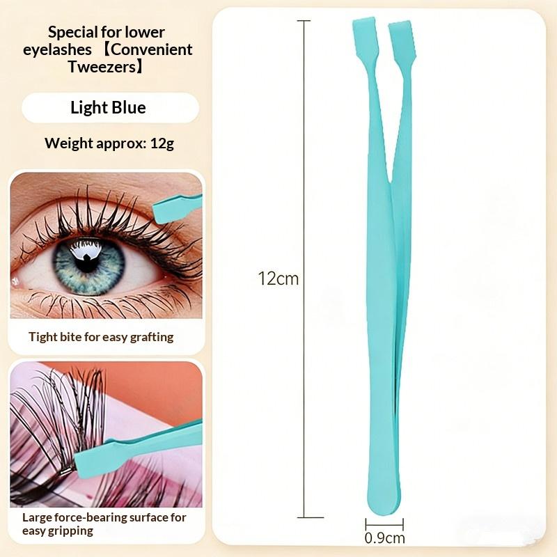 Makeup Tool Lash Applicator Tool Eyelash Cluster Non Slip Applicator Tweezers синий