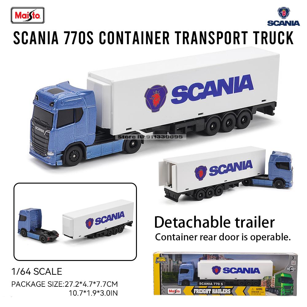 Maisto 1:64 SCANIA 770 S Volvo Gaffeltruck Transportkjøretøy Gravemaskin trykkstøpt presisjonsmodellbil Modellsamling gave